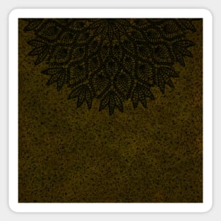 Yellow and Black Filigree Pattern Sticker